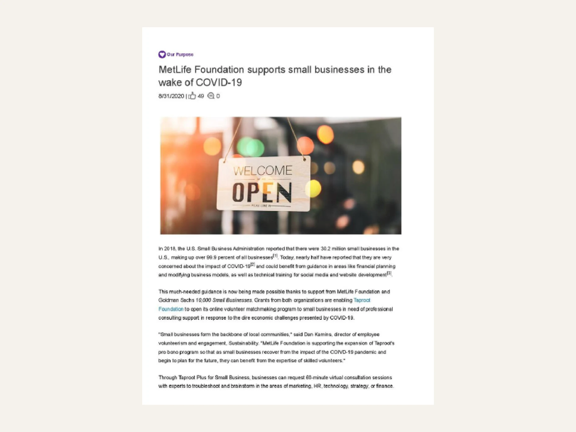 2020: $250 million for global COVID-19 relief